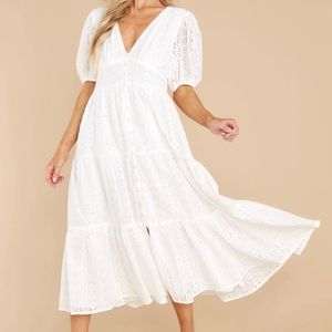 AURA Love Like You White Lace Midi Dress - Only worn for one hour!